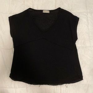 XS v-neck black waffle knit top from Alter’d State